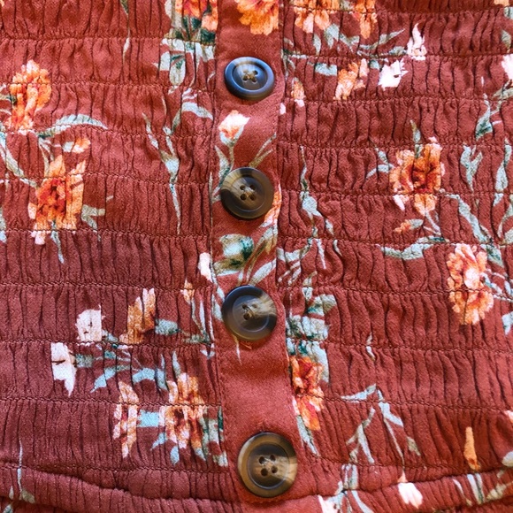 Strapless Floral American Eagle Romper - Picture 2 of 4